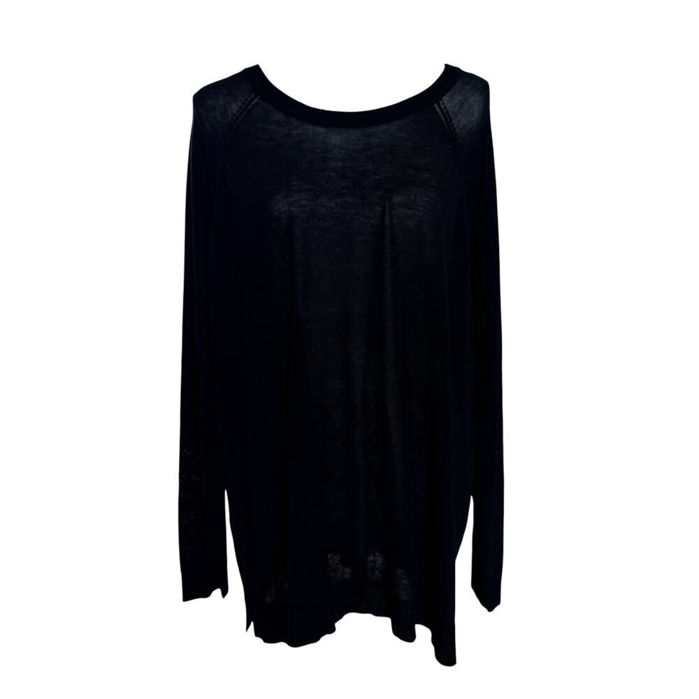 Torrid Black Lightweight Knit Sweater Top Plus Size 3 Long Sleeve Sheer
